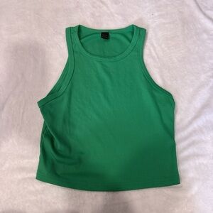SHEIN Vibrant Green Ribbed Tank Top